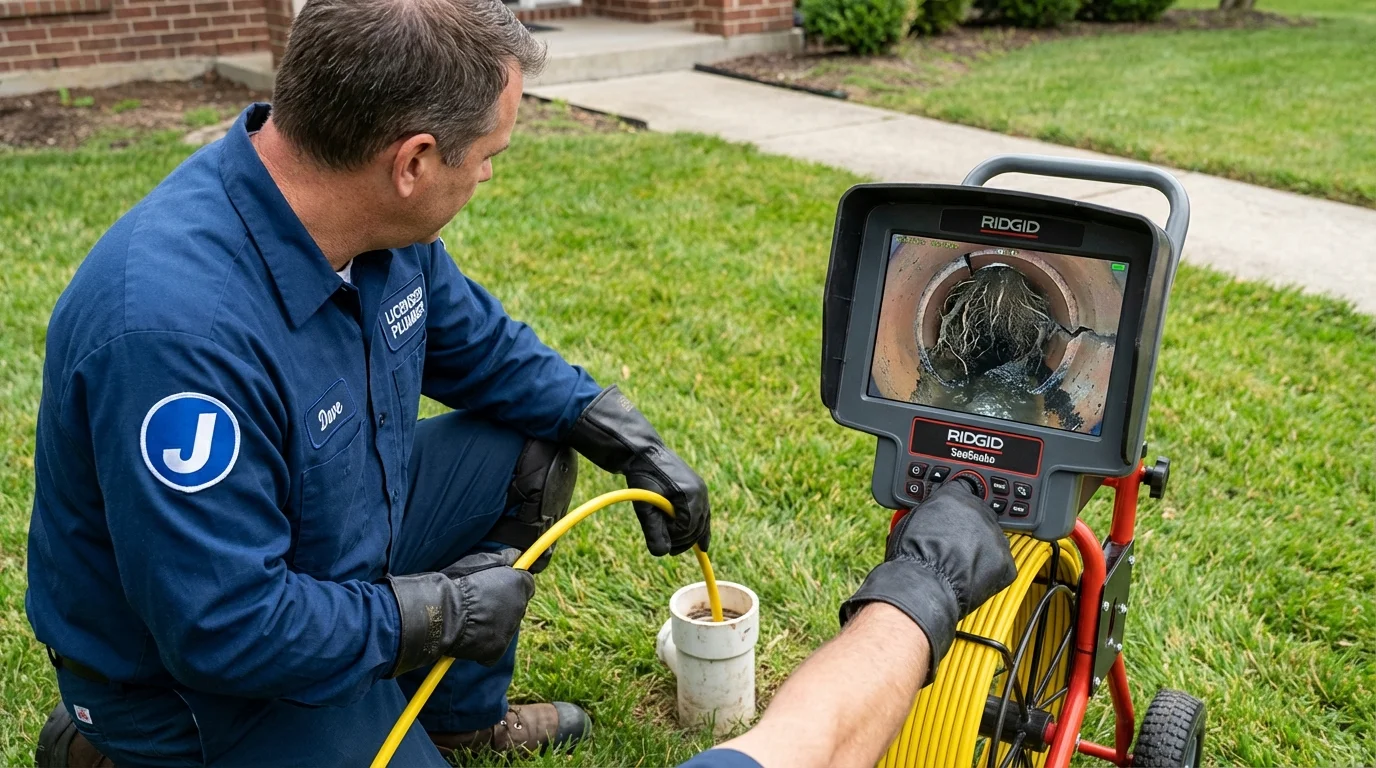 Sewer camera inspection being performed by Johns Plumbing LLC in Orion